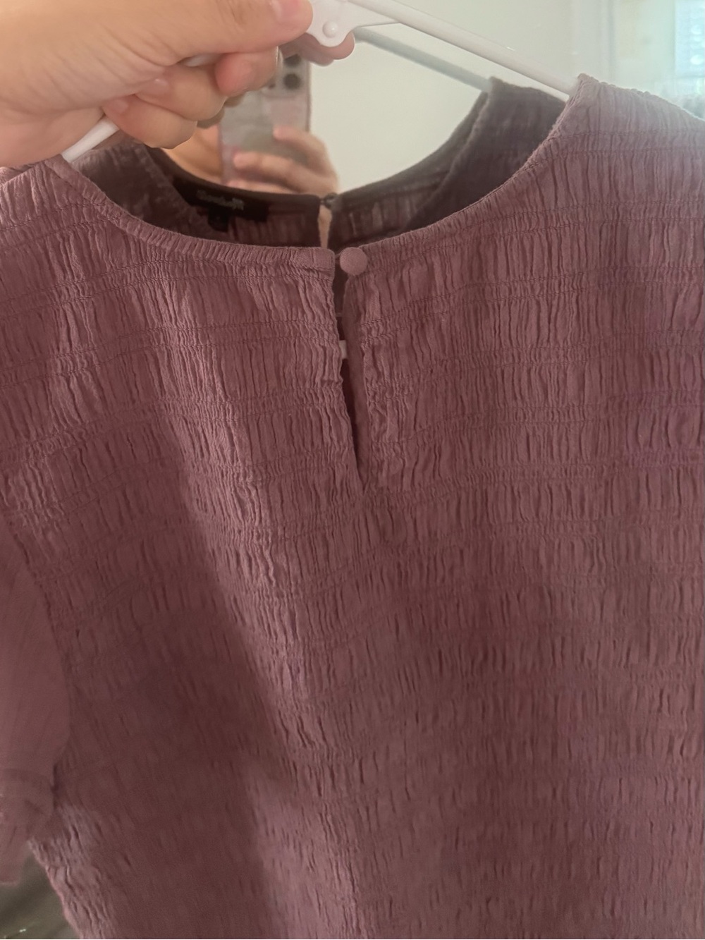 Madewell 100% Cotton Lucie Flutter Sleeve Smocked Bodice Top - Picture 4 of 5